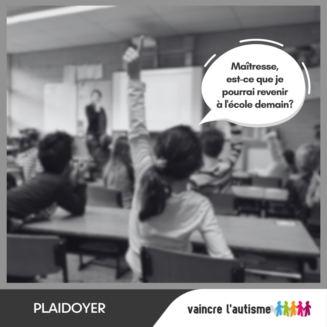 Comme Nina, 80% des enfants autistes ne sont pas scolarisés et les 20% restants ne le sont que partiellement. L'accès à l'éducation est un droit fondamental, VAINCRE L'AUTISME se bat pour qu'enfin les enfants autistes accèdent à une scolarisation à hauteur de leurs besoins.