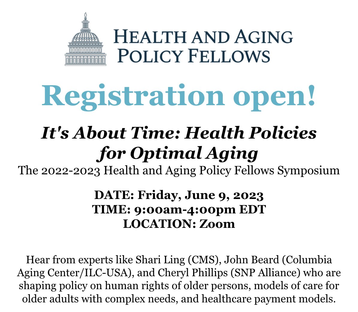 Reminder: Registration is open to all to attend the 2022-2023 HAP Fellows Symposium via Zoom on Friday, June 9th from 9:00am-4:00pm ET. Learn more and register here: bit.ly/42PtNQ1. We look forward to your participation!