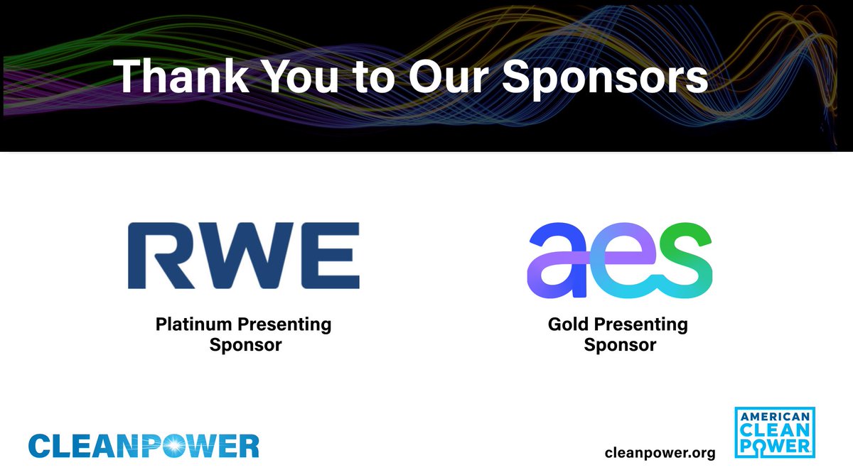USCleanPower's tweet photo. Thank you to all of our generous sponsors and partners of this year’s #CLEANPOWER23 Conference and Exhibition. Your support makes events like this possible. https://t.co/ofwhidKyLC