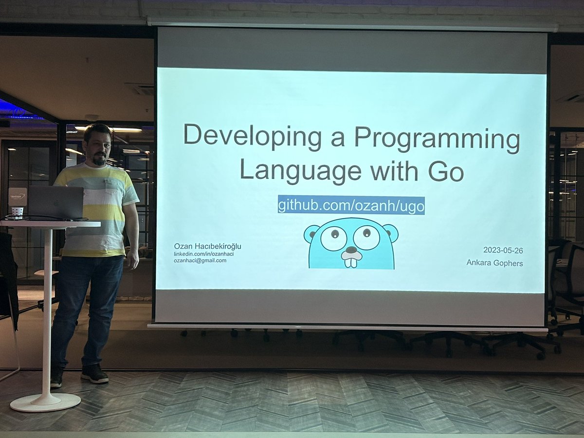 📢Ozan Hacıbekiroğlu (<a href="/ozanh_dev/">OzanH</a>), <a href="/golang/">Go</a> ile programlama dili yazma sunumuna başladı 🔥

<a href="/Otsimo/">Otsimo</a> <a href="/binalyze/">Binalyze</a> <a href="/AnkaraTekmer/">Ankara TEKMER</a> <a href="/edge_delta/">Edge Delta</a> #basil