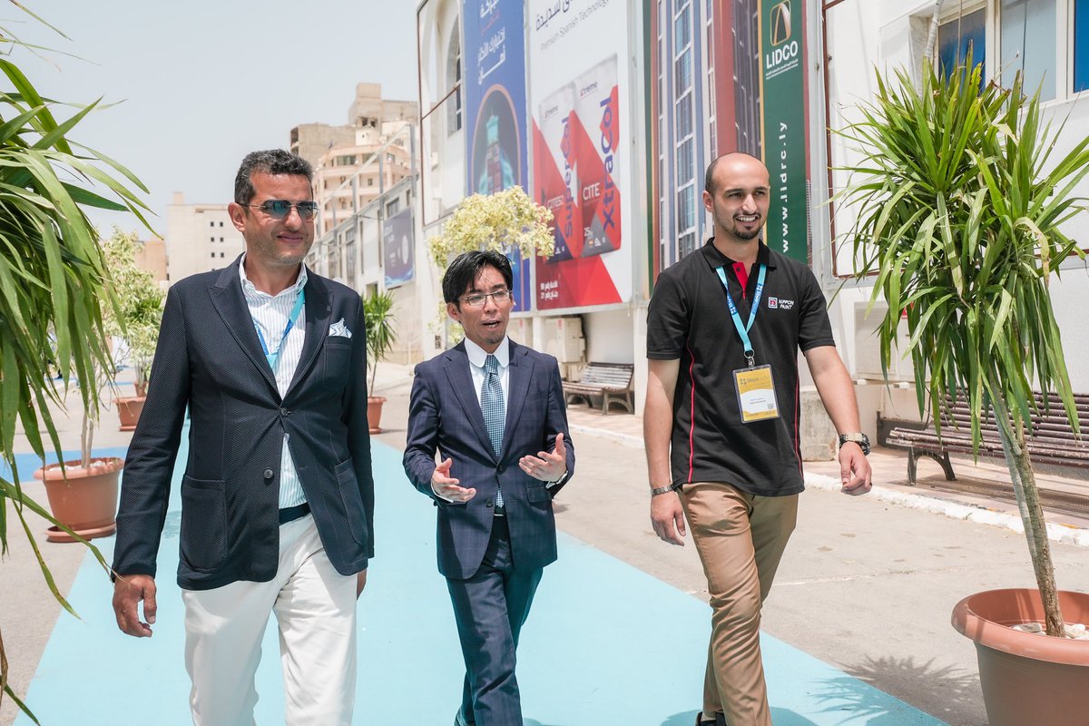 IGarguom's tweet photo. We were very honored to meet Mr Masaki Amadera - Japan’s special coordinator in Libya - in our section #Nippon_paint  at Libya build Exhibition in Tripoli . 🇱🇾🇯🇵 https://t.co/4ioNMYla9H