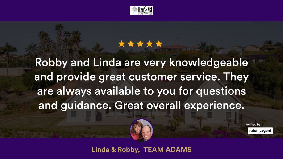 My latest RateMyAgent review in Bonsall.
 01479087 
rma.reviews/RxR8KIAiNCJS

...
#ratemyagent #TeamAdams #ASureSale #lakesanmarcos #sanmarcosca  #homesmartrealtywest #NorthCountySanDiegoHomes #carlsbadrealestate #oceansiderealestate #SanMarcosrealestate #RealEstateRobby