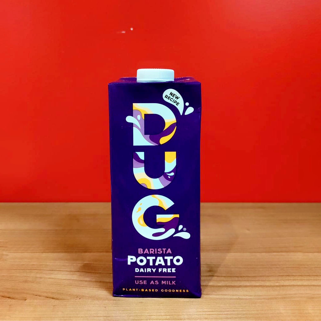 DUG®Barista Made from Potato milk, this DUG®Barista is the finest choice for anyone who wants to take their hot drinks up a notch or simply enjoys a slightly creamier feeling. #DUG #allergyfriendly #sustainable #vegan #plantbased #potatomilk #dairyfree #creamy #fibre #protein