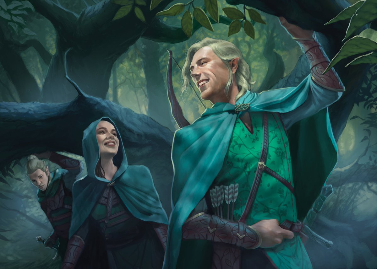 It's tradition at my studio that, after you've been at the company for 5 years, you get a piece of art commissioned with your likeness to be used in a game. Having now passed that threshold, I'm so excited to share my art piece, set in the murky forest of Middle-earth #FFGStaff