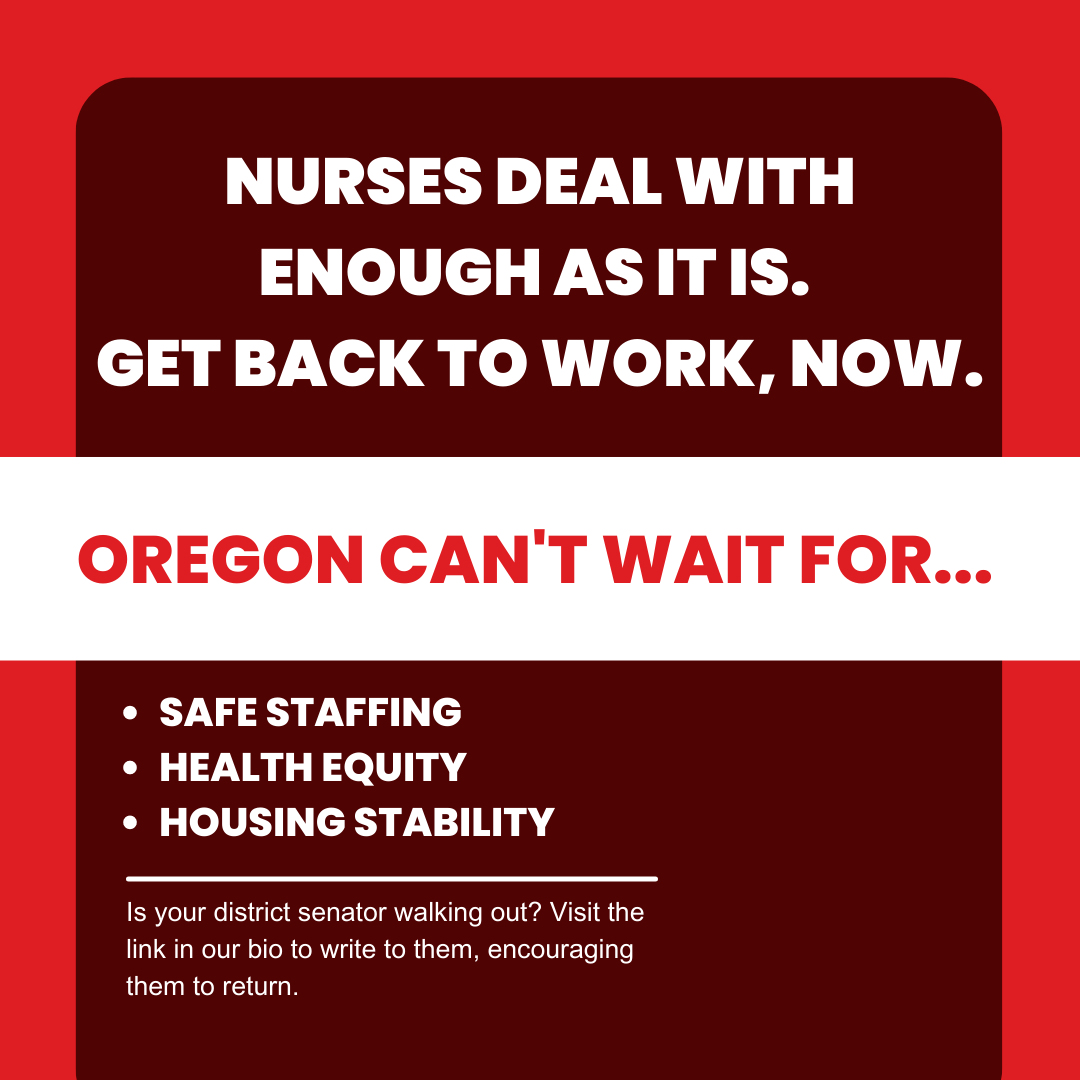OregonNurses's tweet photo. If your senator walked out and you want them back to work send this quick letter! 
https://t.co/rYfhU65vLM

#ORsenate #ORsenator #orpol #orleg #walkout #GOPwalkout #oregonwalkout #oregonnurses #democracy #legislation https://t.co/l2B3mw6HRL