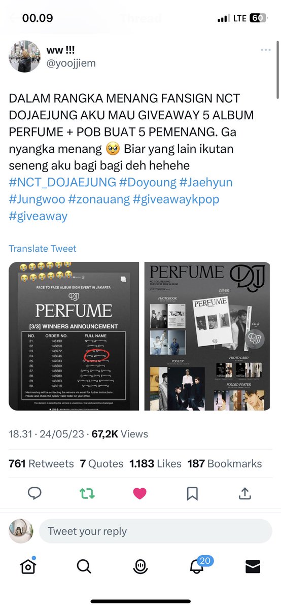 vennyynt's tweet photo. @yoojjiem done kak. CONGRATS YAA KAKK!! ikutan seneng juga atas keberhasilannya bisa FACE TO FACE WITH DOJAEJUNG, semoga semuanya berjalan lancar ya kak. Makasi juga udah ngadain giveaway dan berbagi kebahagian dengan kita. Sukses terus kedepannya ya kak. https://t.co/koTKU4DAtp