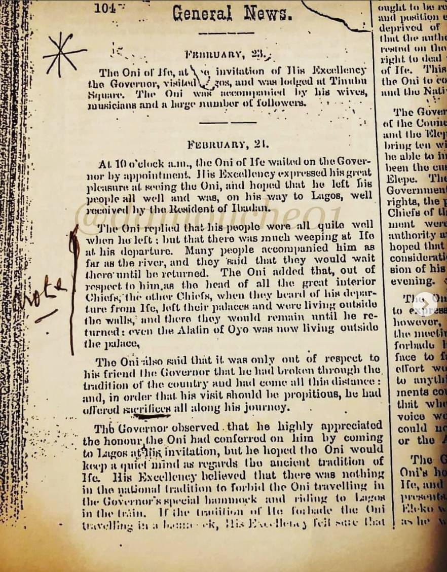 Ìgbà ò lọ bí òréré - Time does not go on endlessly.

Culture is in a state of constant flux and is not static. It is continually remade by the people living it.

Before 1903, the Ọọ̀ni appeared in public only once a year to offer sacrifice to Ògún. No one could see his face.