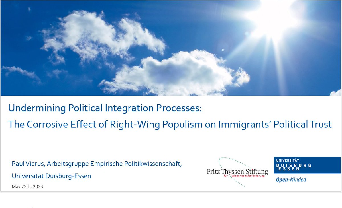 Thrilled to have presented my PhD work for the first time at this year's annual meeting of the German working group on elections and political attitudes  #AKWahlen.

I look forward to taking the constructive feedback into account in the next version of the paper!