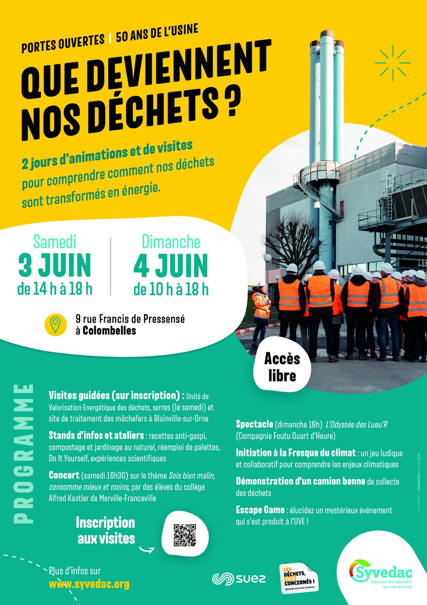 NCPA_Normandie's tweet photo. [ÉVÉNEMENT J-1]
Le  #SYVEDAC ouvre ses portes le samedi 3 et dimanche 4 juin 2023 pour les 50 ans de l'usine 🥳 https://t.co/zhIqTYHQcO