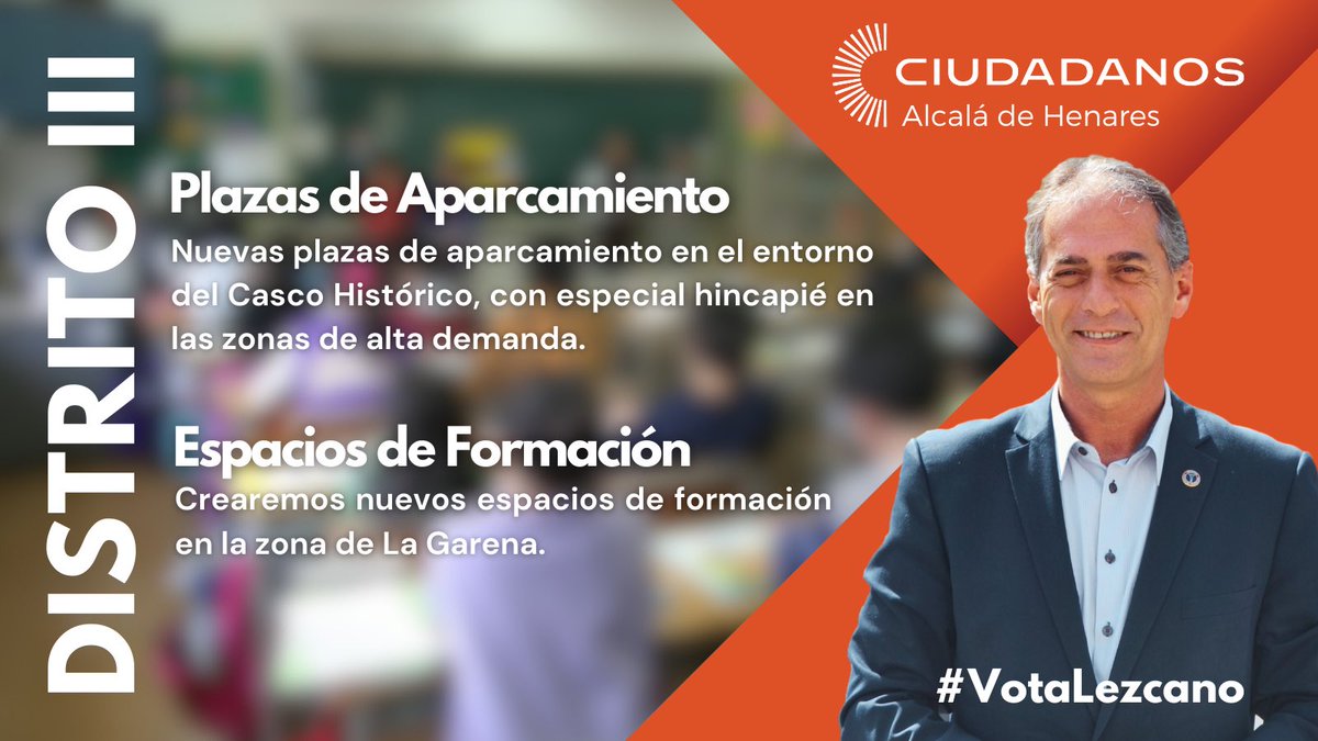 ⚠️ Vecino del Distrito III, el plan #DistritoAlcalá es para ti:

👩🏽‍🏫 Centros Educativos en El Olivar y Las Sedas
🫂 Centro de Servicios Sociales
🏥 Urgencias en Espartales Norte
🚙 Plazas de Aparcamiento
👩🏽‍💻 Espacios de Formación en La Garena
#VotaLezcano