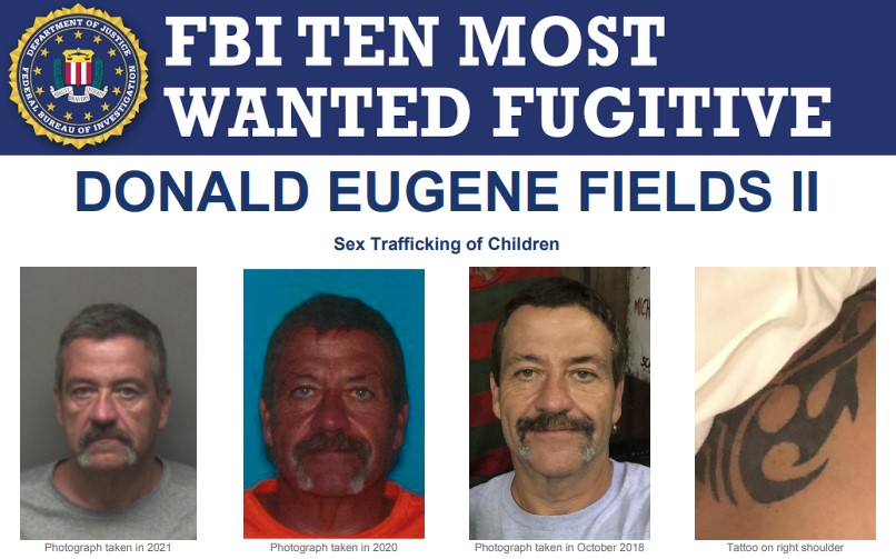 Have you seen this #FBI Ten Most Wanted Fugitive? Donald Eugene Fields II is known to travel to Florida. He is wanted for sex trafficking of children and the FBI is offering a reward of up to $250,000 for information leading to his arrest. #FugitiveFriday fbi.gov/wanted/topten/…