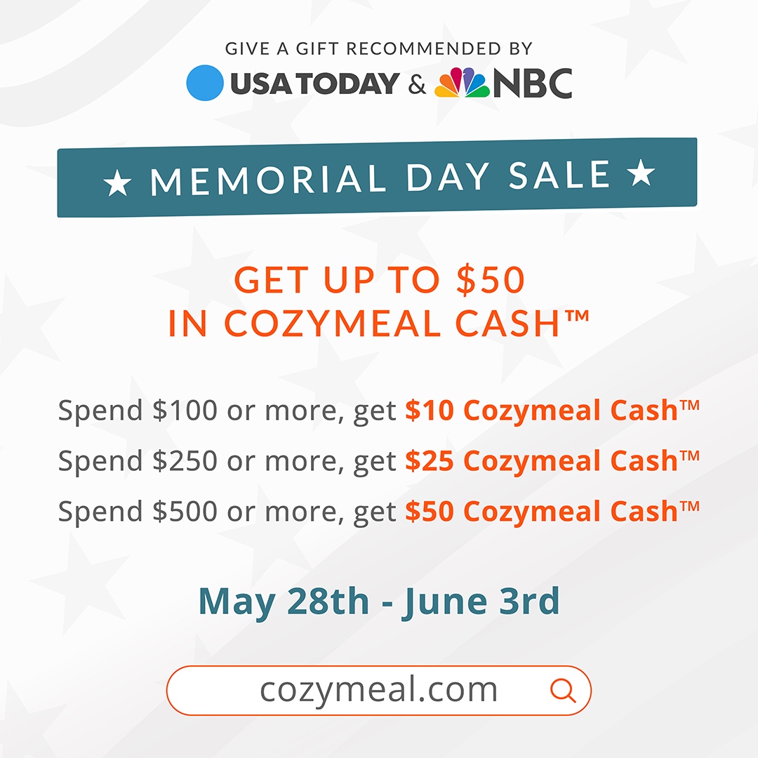Ready for the long weekend? Make this Memorial Day one to remember with a Cozymeal gift card. 🧡

Whether it’s a special occasion or a gift just because, our gift cards are a food lovers’ favorite thing to open. Get yours soon before our holiday #promotion ends!