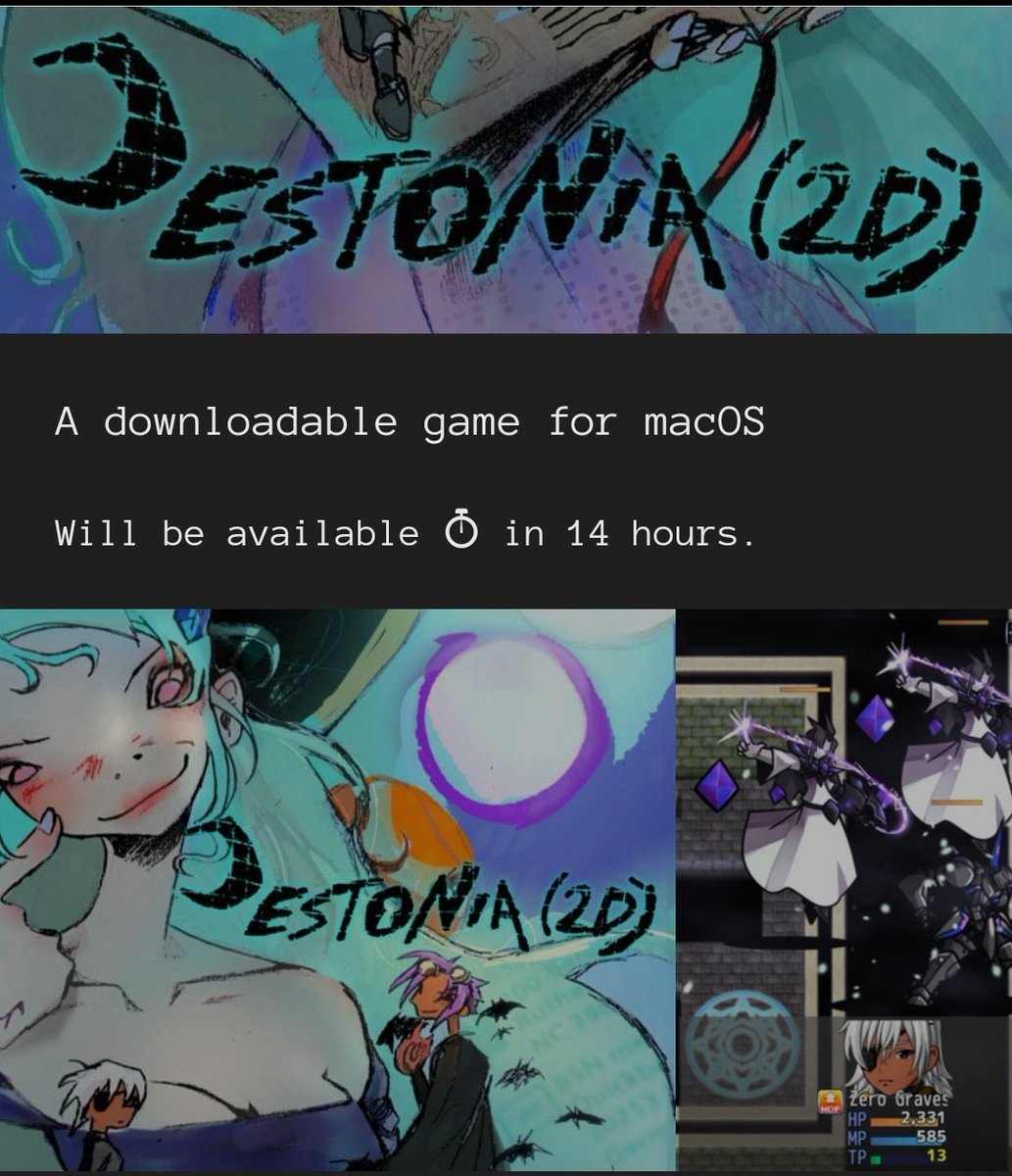We release our 1st video game: Destonia (2D) @ midnight! 
🌐☔💎💻 ++

#gamedev #gothikastudios 
#destonia2D #itchio #indiedev 
#indiegame

gothikastudios.itch.io/destonia2d