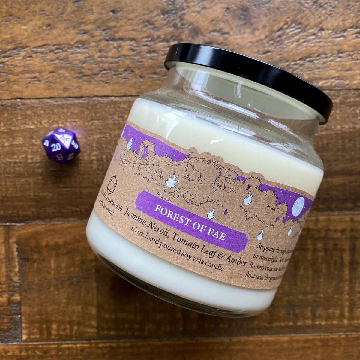 CantripCandles's tweet photo. Pretty in purple! FOREST OF FAE features a wisp filled briar patch under a moonlit violet sky. 💜 https://t.co/mE6JpTjaFo