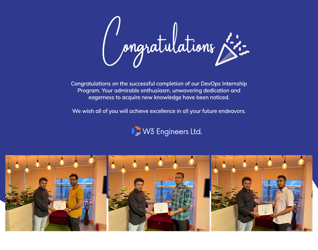 w3engineers's tweet photo. Big congratulations to our DevOps Interns for successfully completing our internship program.🎉We wish them all the best in their future endeavors!
#DevOps #Internship #CareerGoals #W3Engineers https://t.co/4j89MCbvS1