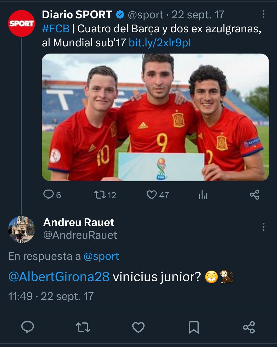Angel_JGR's tweet photo. Lo de Vini no es racismo, es la respuesta de la gente ante sus recientes provocaciones y comportamientos.

La gente entre el 2017 y el 2019: https://t.co/AU3VVJyGuh