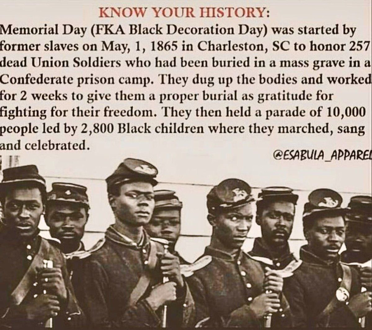 Memorial Day was created by Black Americans after the Civil War to show gratitude to our fallen soldiers. Memorial Day is Black American culture 🫡