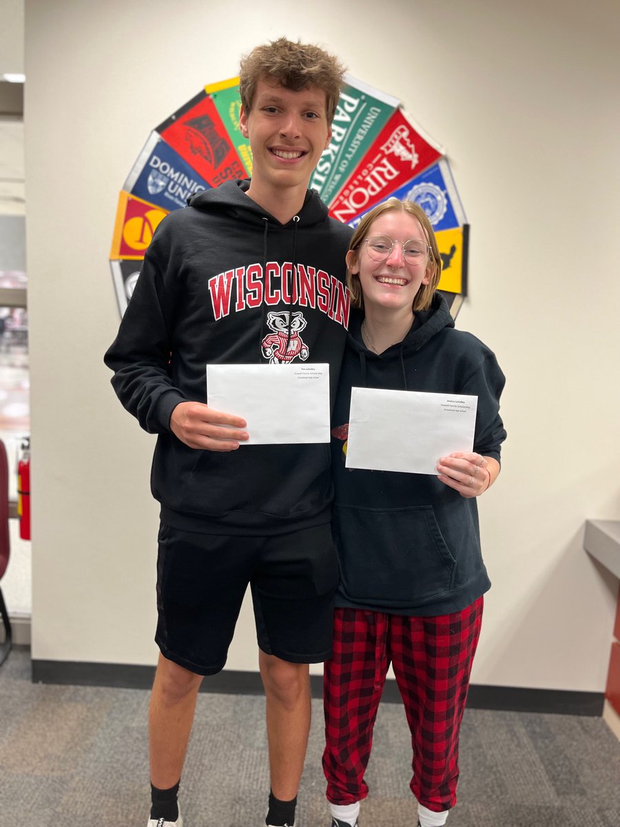 CONGRATULATIONS to Timothy and Jessica LaValley - the Stowell Family Scholarship winners as determined by the Waukesha County Community Foundation.  Way to go Tim and Jess!