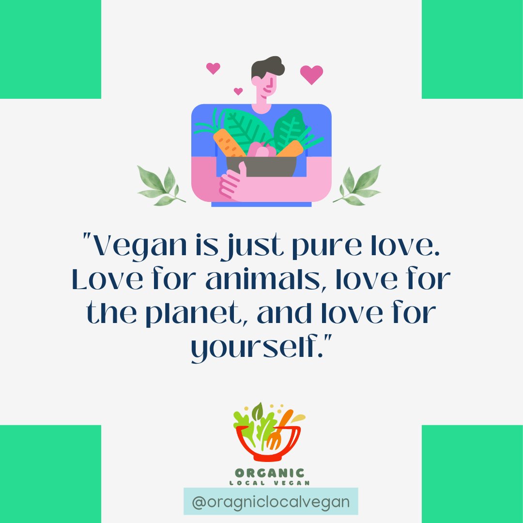 🌱 Vegan is just pure love. Love for animals, love for the planet and love for yourself. 
.
#VeganLove #organiclocalvegan #seattle #seattlevegan #PlantBasedPassion #SpreadKindness #NourishWithLove