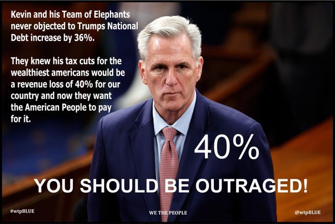 RogueCitizenOne's tweet photo. #BlameKevinMcCarthy 
#GOPDebtCrisis https://t.co/4dxI2NXzbD
