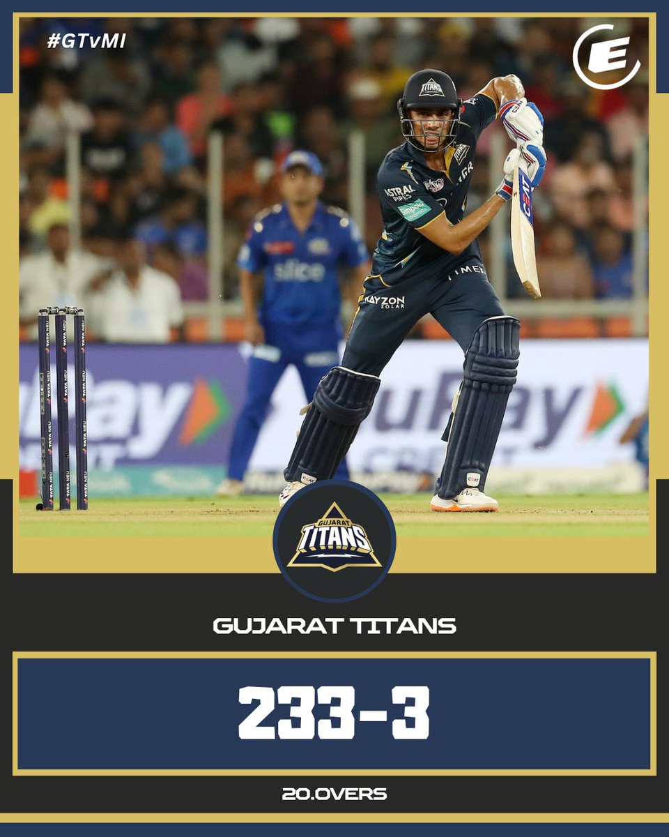 Mumbai Indians have 3/6 highest run chase records in IPL history. If the Mumbai Indians win the chase today. The run chase will then be the highest in IPL history. 

#MIvsGT  #Shubhmangill #MumbaiIndians #RohitSharma #ipl2023