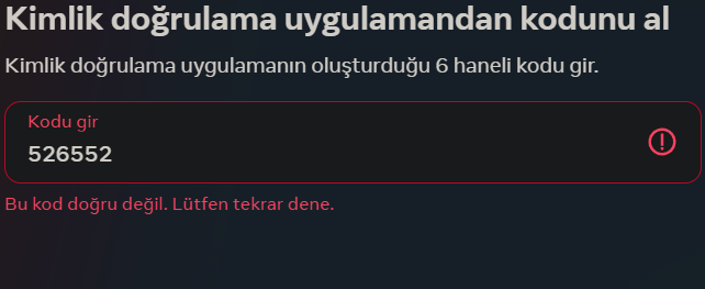 Instagram 2FA olarak SMS ten Google Authenticator uygulamasına geçiş yapayım dedim ama sürekli bu bildirimi veriyor ek olarak SMS doğrulamasında da bu sorunu veriyor şuan .Bunun herhangi bir çözümü var mı acaba ?    - @buckberi -