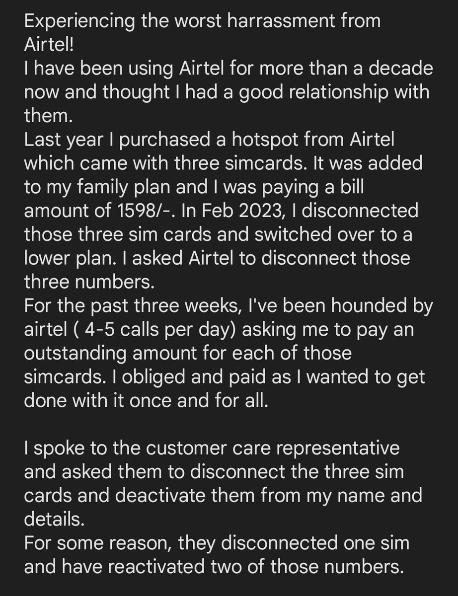 jilpaa's tweet photo. @airtelindia I just cannot anymore. I'm tired. I have a baby and don't have time to deal with this crap anymore. https://t.co/N5U4kgF4XU