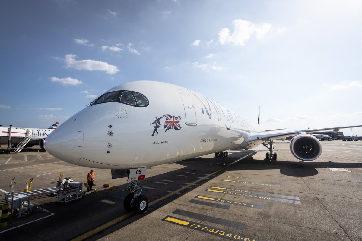 Travel wide, Soul Rebel ✈️ 

We’re starting our long weekend off right, by welcoming our latest and final fleet addition for 2023 an @airbus A350, G-VBOB. Our newest plane will make its first trip serving from <a href="/manairport/">Manchester Airport</a> to <a href="/MCO/">Orlando International Airport</a> soon!  

📷: <a href="/AWBPhotography/">Anthony Bryant</a>