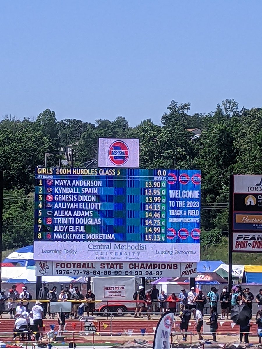 WGarrettScience's tweet photo. Triniti runs a 14.75 in prelims and qualifies for state finals in the 100m hurdles!! She will race Saturday at 11:10am for her state medal. https://t.co/naD1iYDVrZ