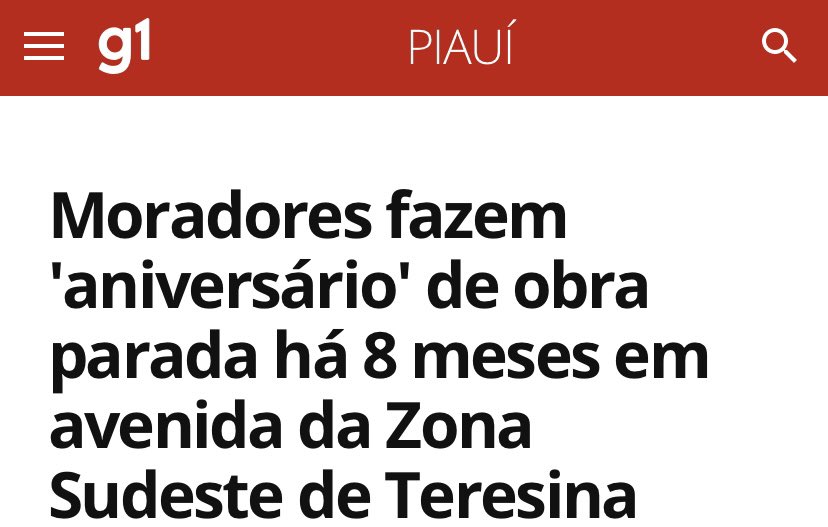 Moradores fazem 'aniversário' de obra parada há 8 meses em avenida da Zona  Sudeste de Teresina, Piauí