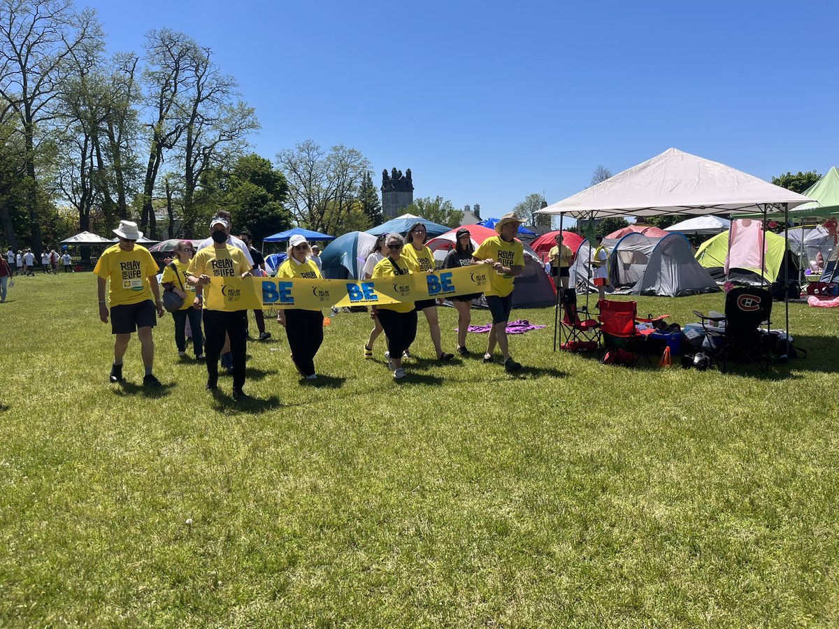 Thank you to our amazing survivors for being here to take the first lap beginning our Relay for Life event. @alcdsb