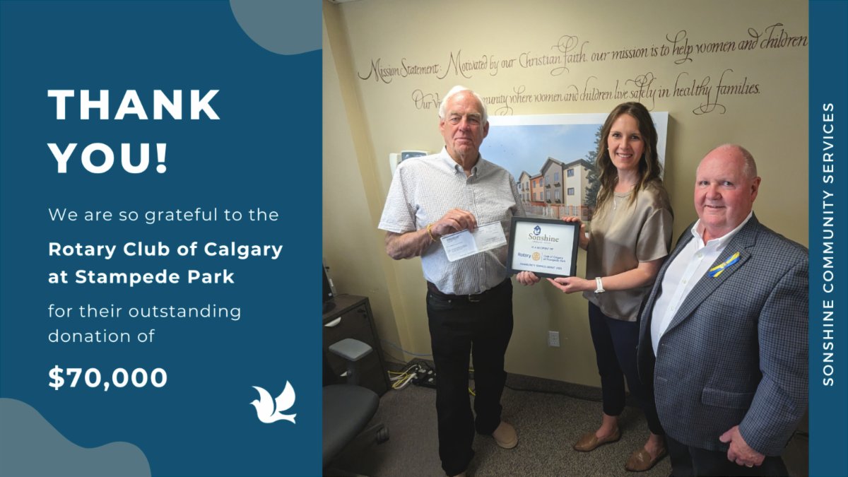 We are so grateful for the incredible generosity of Jim and Don from <a href="/RotaryCalgarySP/">Rotary Club of Calgary at Stampede Park</a>! Their outstanding donation of $70,000 will help us renovate and refresh our building into a vibrant Connection Centre. Thank you from the bottom of our hearts! 🏢✨