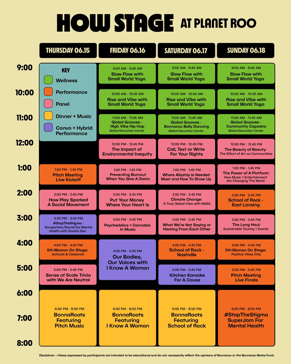 Bonnaroo schedule