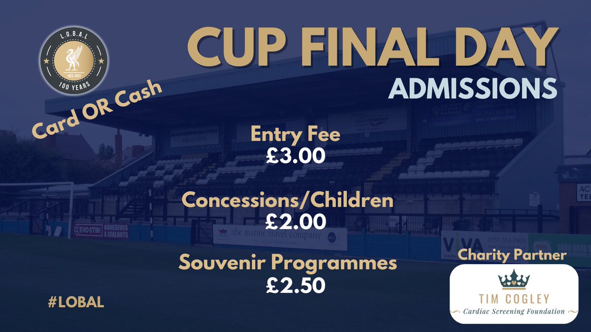 Liverpool Football League (@lpoolfl) on Twitter photo CUP FINAL DAY | ๐
Saturday 27 May 2023
What a day we have lined up as #LOBAL heads to <a href="/MarineAFC/">Marine Football Club</a> for our first Centenary Cup Final Day!
@newman_old v @Larkin_FC
<a href="/AbbeyRoadVets/">L11Vets</a> v <a href="/StMargaretsOBFC/">St Margaret's OB</a>
<a href="/merseyharpsfc/">Mersey Harps FC</a> v <a href="/fc_salleres/">FC SALLE OLD BOYS</a>
Join us! Admission info below!
#LOBAL ๐ CUP FINAL DAY | ๐
Saturday 27 May 2023
What a day we have lined up as #LOBAL heads to <a href="/MarineAFC/">Marine Football Club</a> for our first Centenary Cup Final Day!
@newman_old v @Larkin_FC
<a href="/AbbeyRoadVets/">L11Vets</a> v <a href="/StMargaretsOBFC/">St Margaret's OB</a>
<a href="/merseyharpsfc/">Mersey Harps FC</a> v <a href="/fc_salleres/">FC SALLE OLD BOYS</a>
Join us! Admission info below!
#LOBAL ๐
