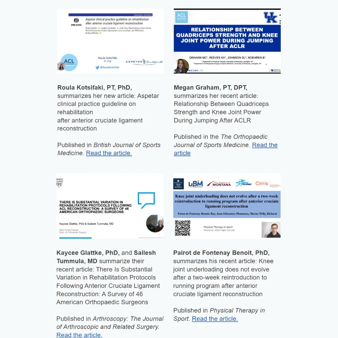 EvidAndPractice's tweet photo. Looking for an efficient way to catch up? We have a growing library of ACL research briefs. A new set will be posted in the next week or so. https://t.co/Y86KaU9yZU https://t.co/AFG6G3qWPN