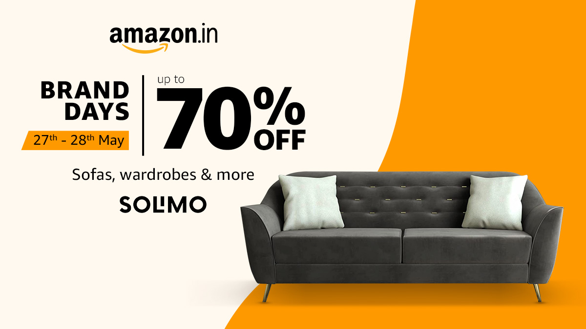 amazonIN's tweet photo. Solimo brand days
27th & 28th May
Get up to 70% OFF
Sofas, wardrobes & more
#Solimo #Solimobranddays #Sofa #Wardrobes #Beanbags #Solidwoodfurniture #livingroomfurniture #bedroomfurniture #kidsfurniture #offers #amazonfinds #amazonfindsindia https://t.co/Wq6S7P2uSt https://t.co/emZl3JjHav