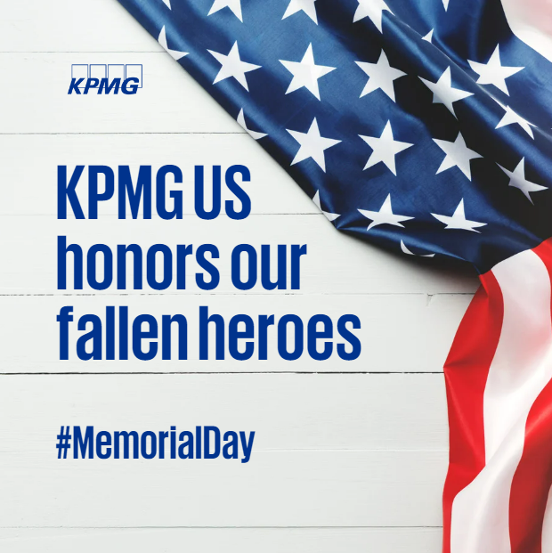 This #MemorialDay, <a href="/KPMG_US/">KPMG US</a> honors and remembers the brave, fallen heroes who made the ultimate sacrifice for our freedom. Thank you for your service.