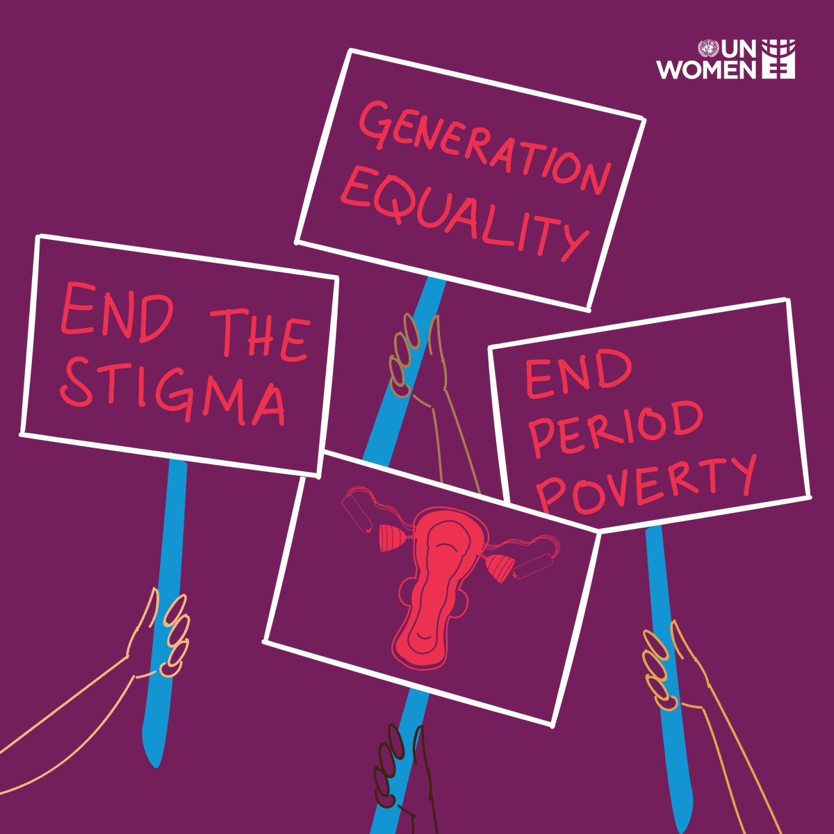 Let's end the stigma around menstruation. Period.

On Sunday's #MenstrualHygieneDay &amp; every day, <a href="/UN_Women/">UN Women</a> works to safeguard the health of women &amp; girls without stress, shame or unnecessary obstacles. unwomen.org/en