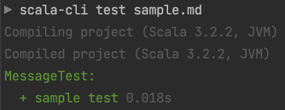 ScalaSpace's tweet photo. Scala CLI experimental feature of the week: support for Markdown sources!

Pass a .md file instead of .scala or .sc and run Scala code from the contained snippets. Run tests within your docs, or create a runnable blog post.

The possibilities are endless! https://t.co/Ss5S6XMuNH