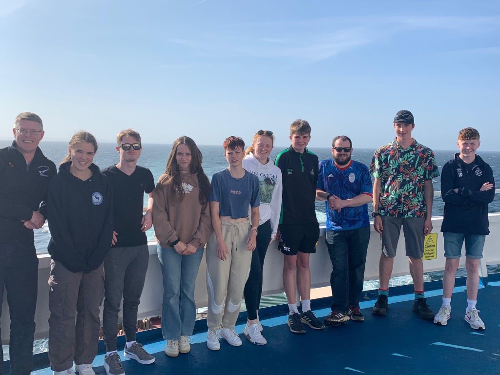 The East Young Umpires Team for Wattignies 2023. 

11 representatives from Norfolk, Suffolk, Cambridgeshire &amp; Lincolnshire are safely on the ferry ready for the Annual TJP Tournament in France! They will spend the next 3 days Umpiring Junior Teams from France, Belgium &amp; Holland.