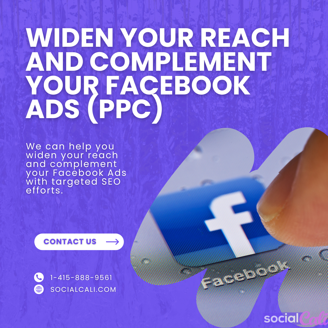 Contact us today👉socialcali.com to learn more about how we can help grow your business!

#FacebookAds #SEOServices #TargetedReach #WidenYourAudience #ComplementMarketingEfforts #IncreaseVisibility #ExpandYourReach