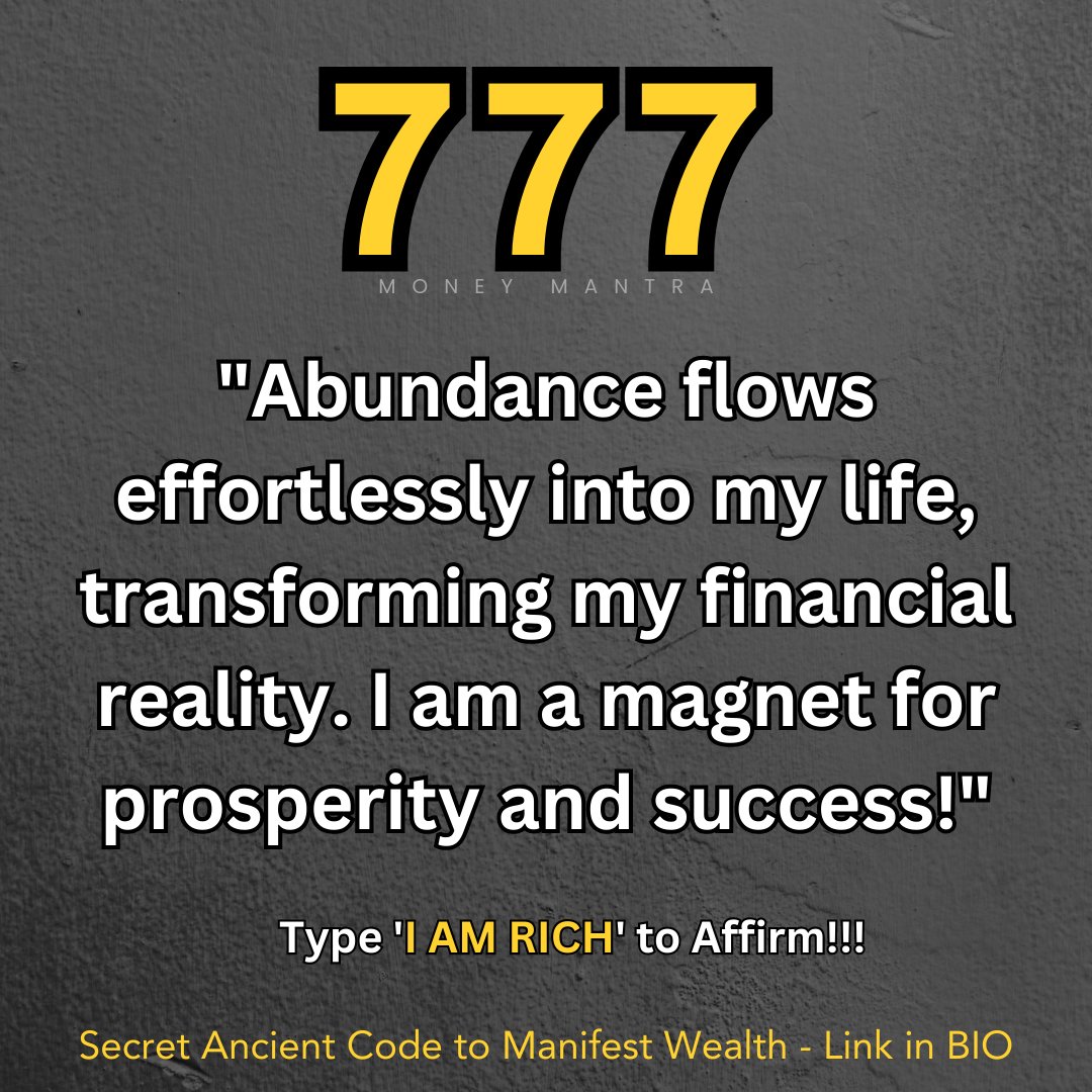 imoneymantra's tweet photo. Type 'I AM RICH' to Affirm!!! https://t.co/pubBwKnBCg