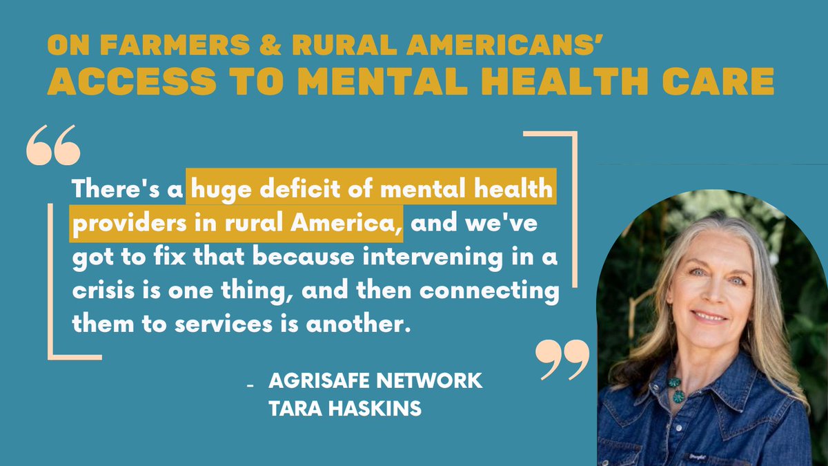 In this week's #HotDishPod, Tara Haskins outlined @AgriSafeNetwork's efforts to provide #mentalhealth support for ag-specific stressors. If you or a loved one in WY, MS, TX, CT, PA, or VA is in need of support, call 1 (833) 897-3474. Listen for more: link.chtbl.com/VOCr-aax