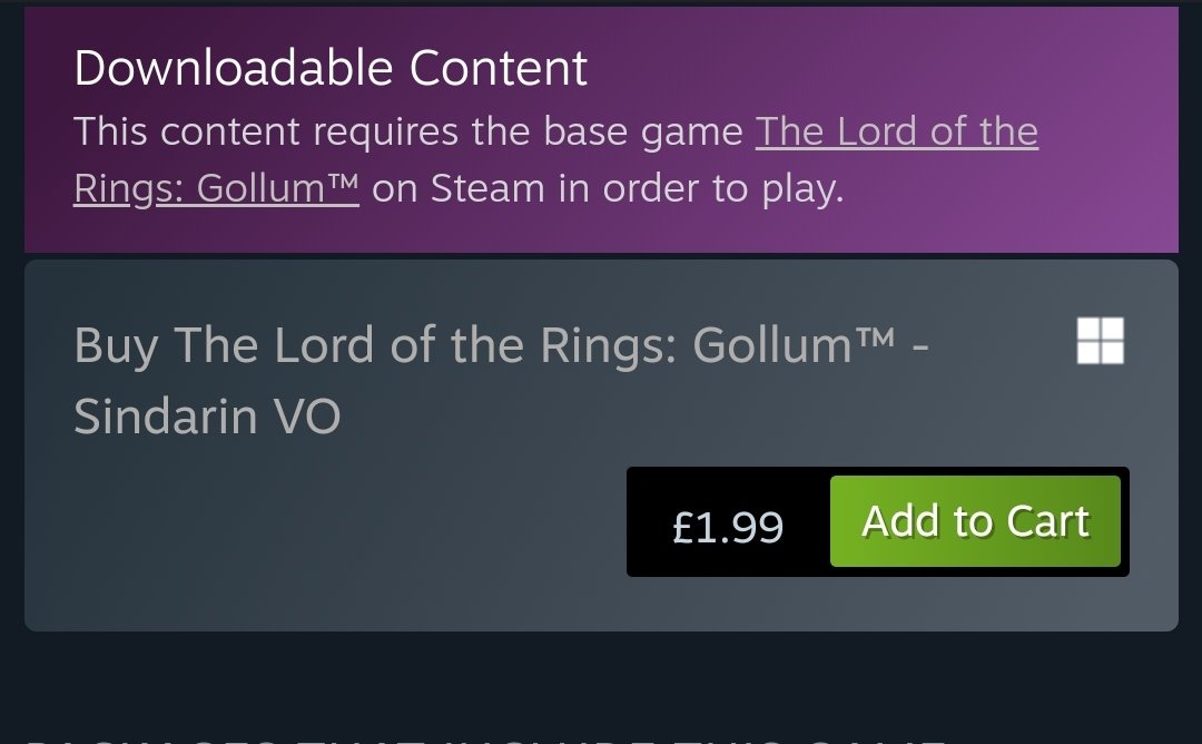 IronGhost94's tweet photo. @imaidiotWill @GollumGame Let's also not forget that they're charging for a dlc that's just a dub for the elves speak Sindarin. https://t.co/VHkTcWwvyr