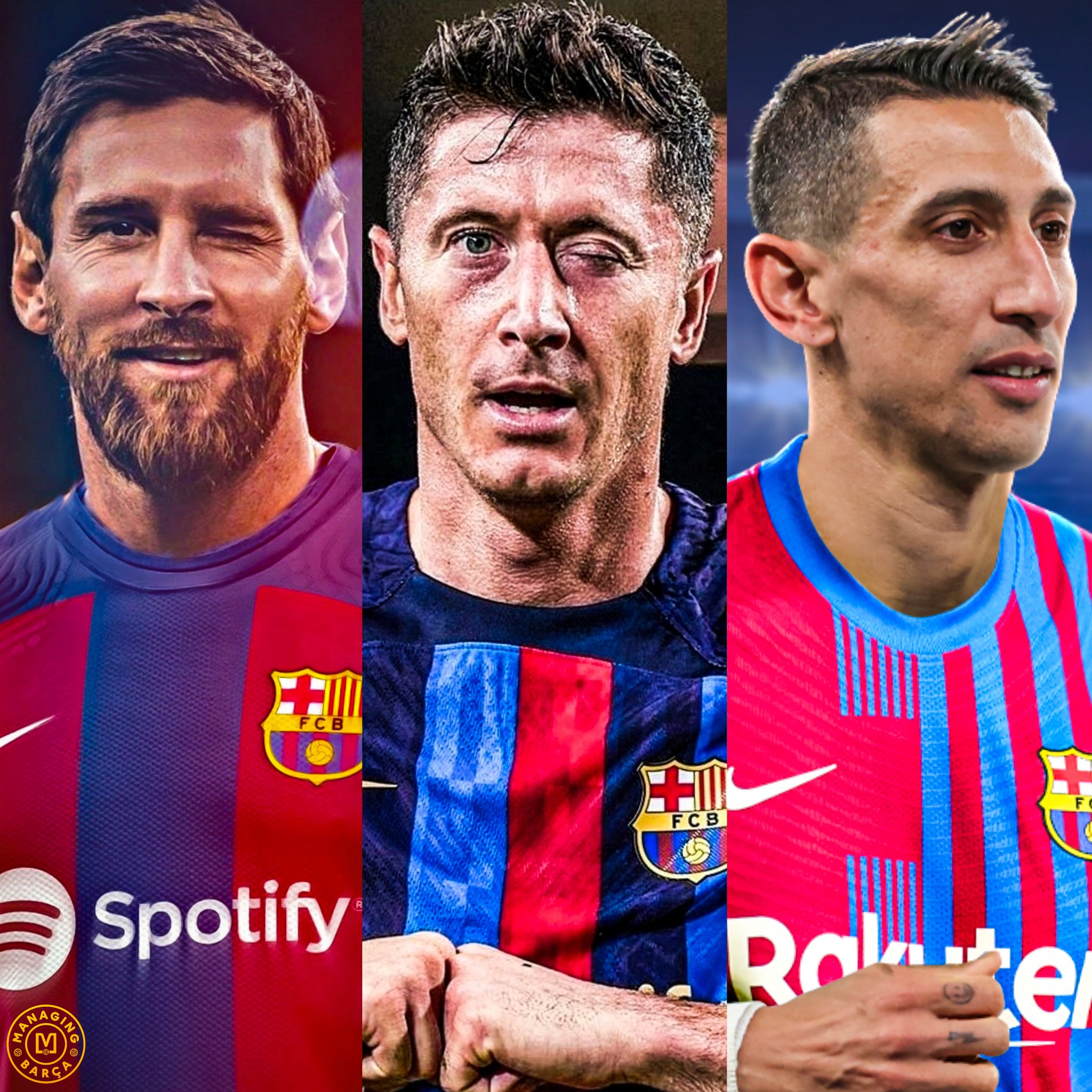 Managing Barça on Twitter "FC Barcelona's potential front three next
