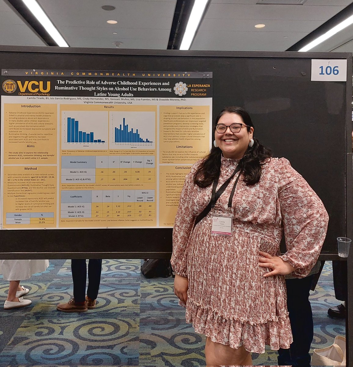 So happy to have presented at my first in person conference for @PsychScience after officially completing my first year in my PhD program at @VCU with the best team @LaEsperanzaVCU #aps23dc