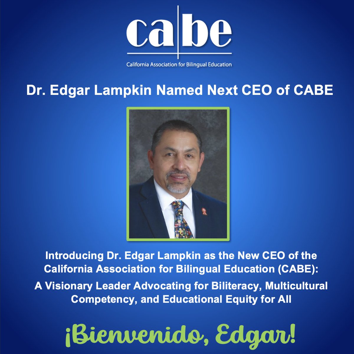 GHS_law's tweet photo. Congratulations to Dr. Edgar Lampkin on his appointment as CEO of @CABEBilingual! 🌍 His commitment to biliteracy, multicultural competency, and educational equity will undoubtedly propel CABE to new heights. #EducationForAll #BilingualExcellence https://t.co/2kPdbDs35J