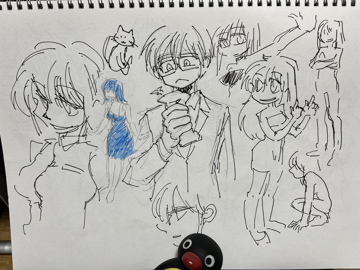 ビール飲みながら落書き とピングー先輩