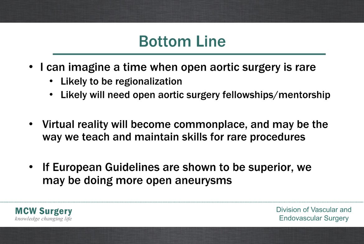 Dr Brown discussing TAAA repair: what does the future look like for our trainees at #PNEC23 @PNECSeattle @MCWVascSurg