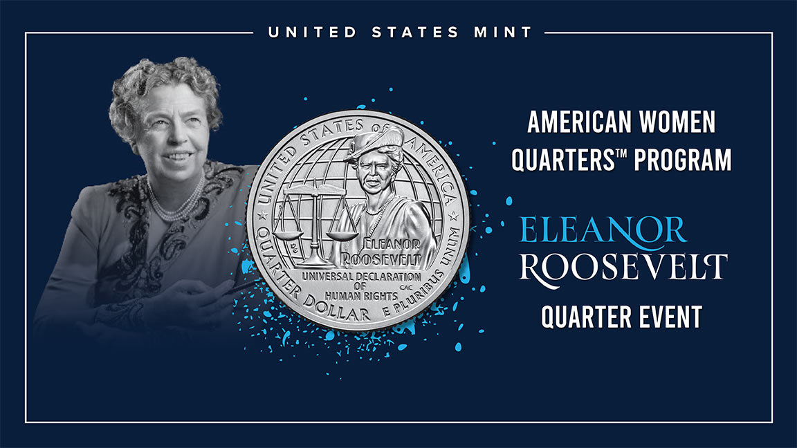 On June 8, join @womenshistory, @fdrlibrary, @ELRONHS, and the United States Mint to celebrate the release of the Eleanor Roosevelt Quarter at @CIAchef. Visit bit.ly/3Jt7FnT for more information. #HerQuarter